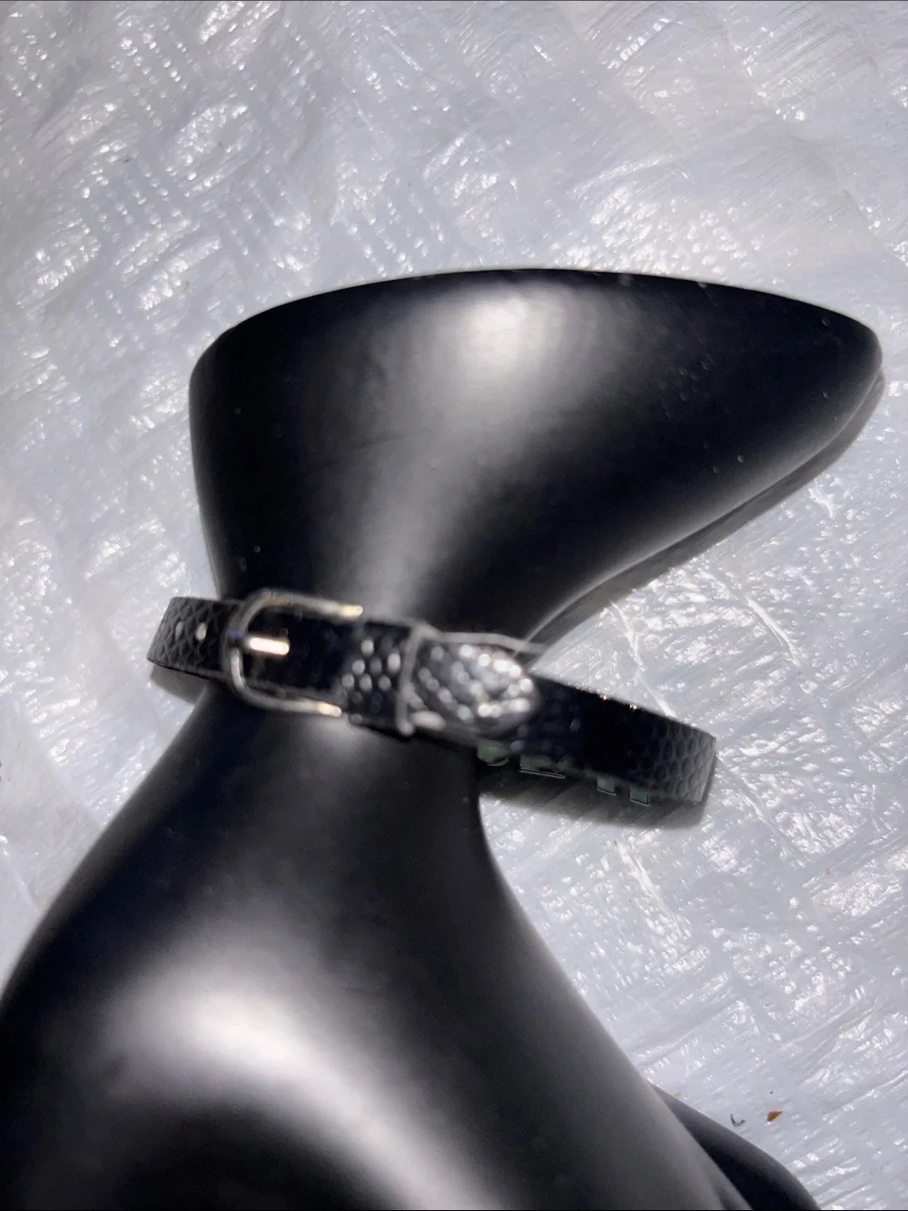 Black Rhinestone Accent Bracelet with Clear Stones